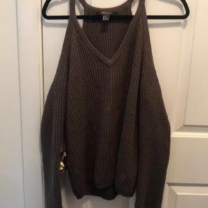Brown off the shoulder sweater
